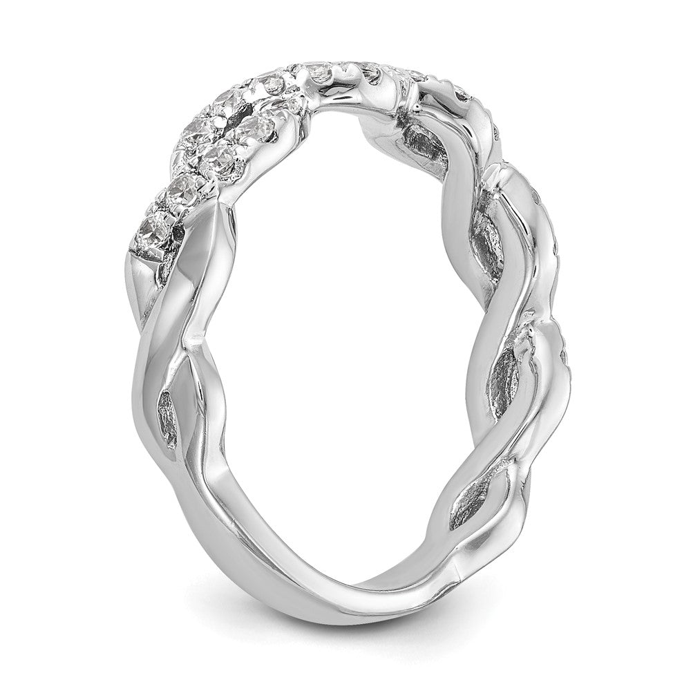 14K White Gold Real Diamond Band