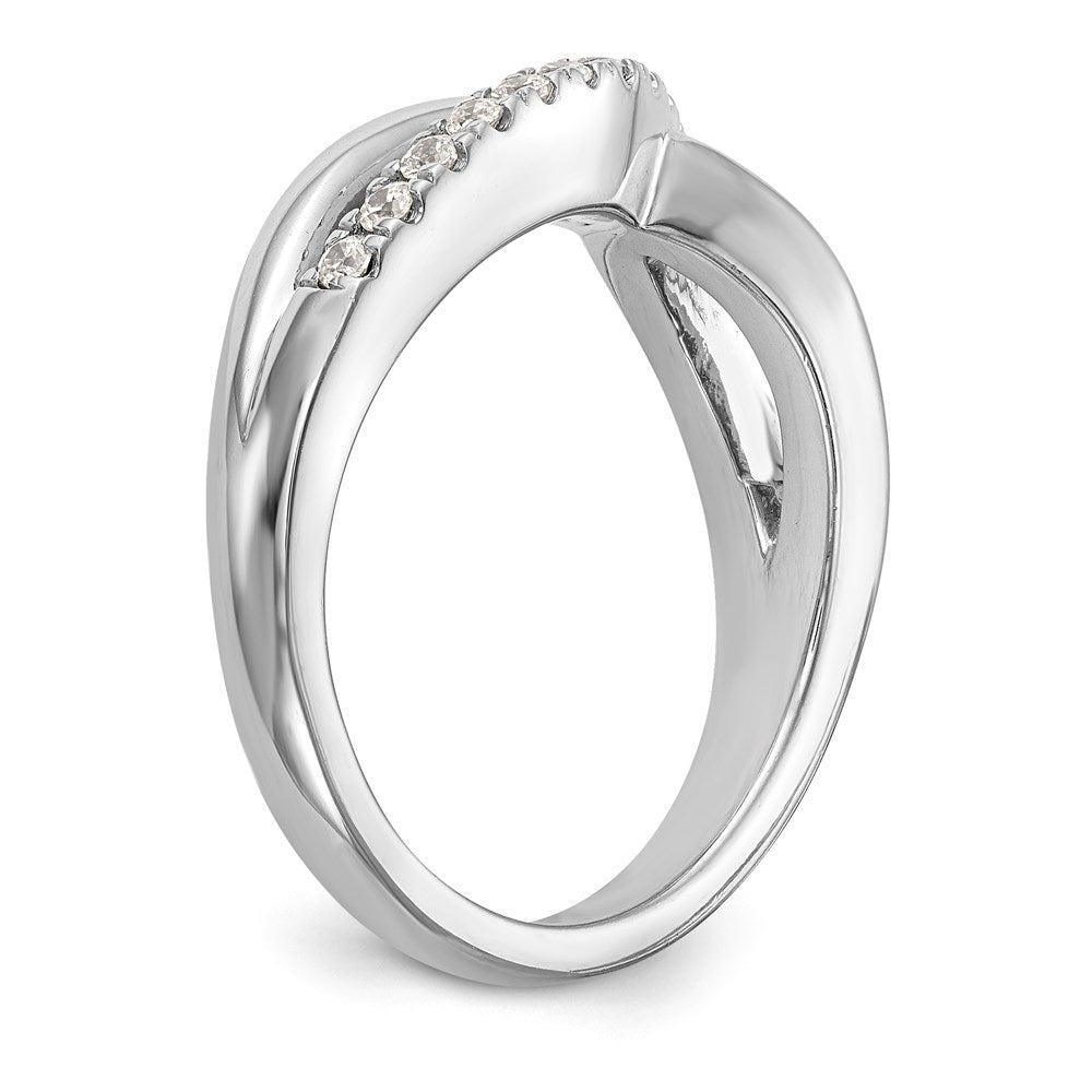 14K White Gold Real Diamond Band