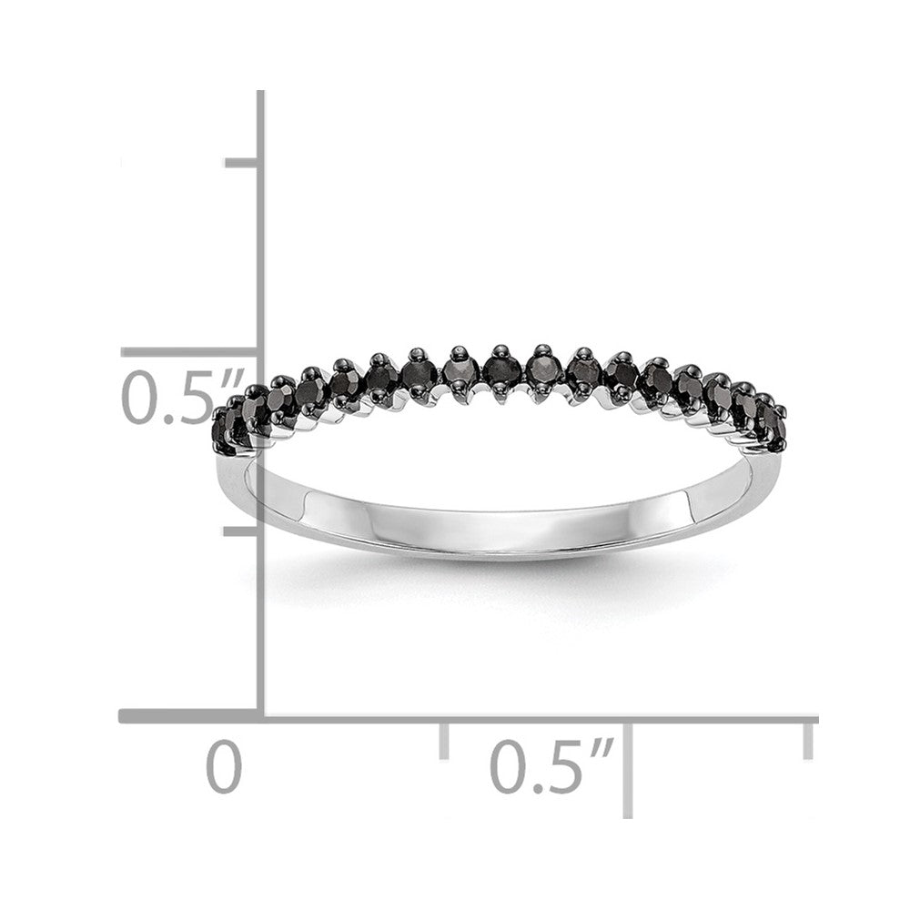 14K White Gold Black Real Diamond Band