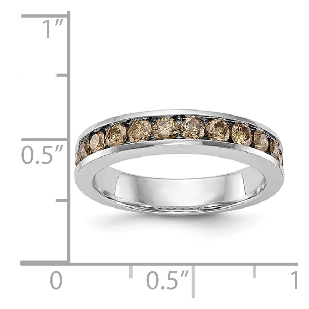 14k White Gold Champagne Real Diamond Band