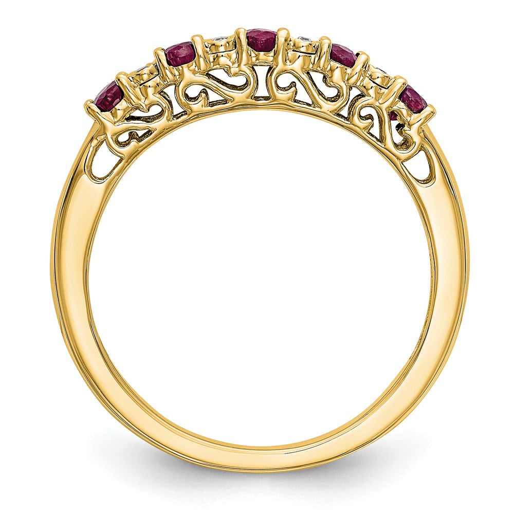 14k yellow gold real diamond w ruby band rm3452b ru 001 yaa
