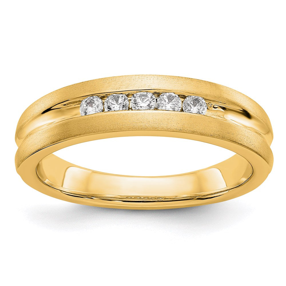 14k yellow gold real diamond mens band rm3480b 025 yaa