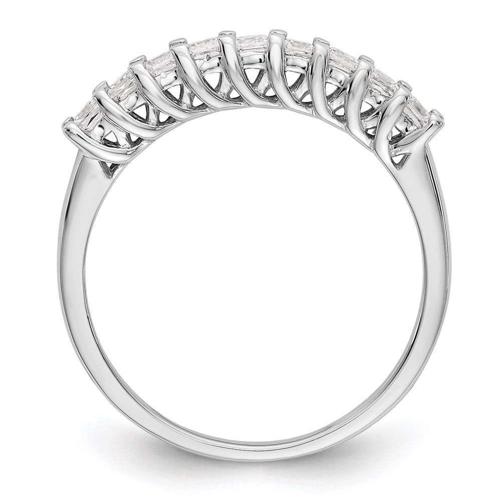 14k white gold 9 stone real diamond band y7065aa