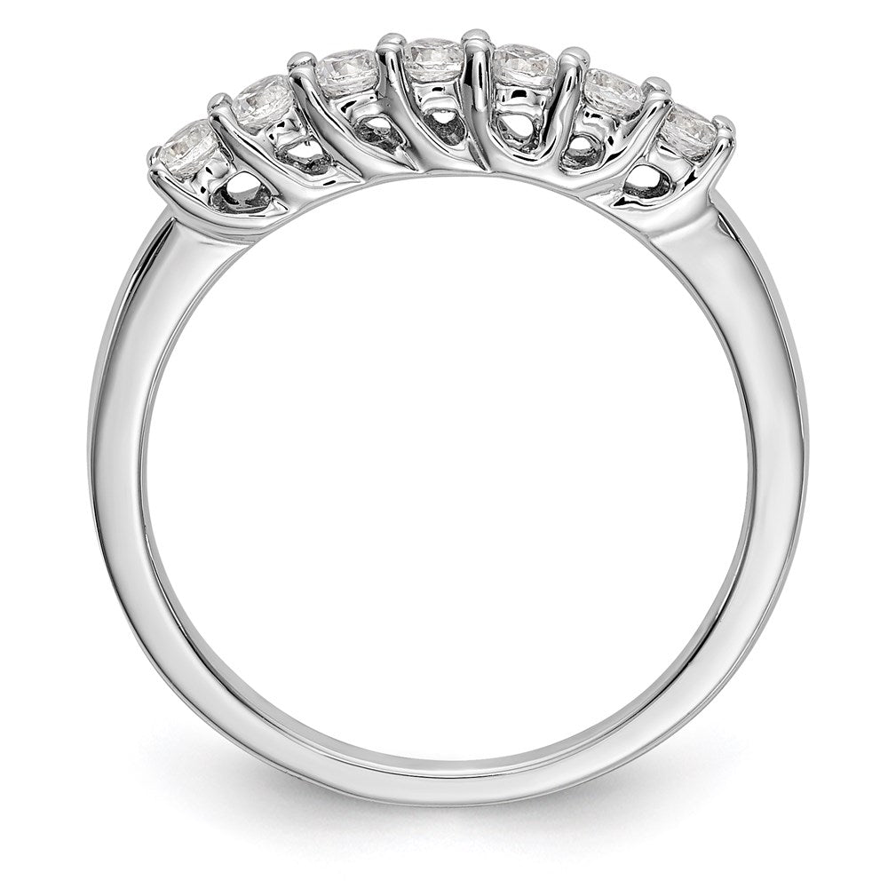 14k white gold 7 stone real diamond band y7087aa