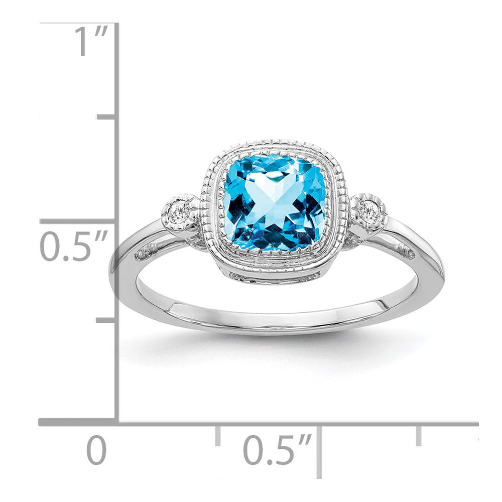 14k white gold cushion blue topaz and real diamond ring rm3665 bt 003 wa