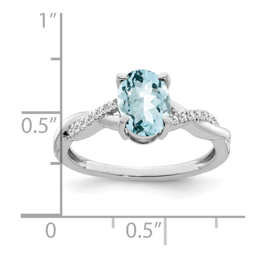 14k white gold oval blue topaz and real diamond ring rm4235 bt 007 wa