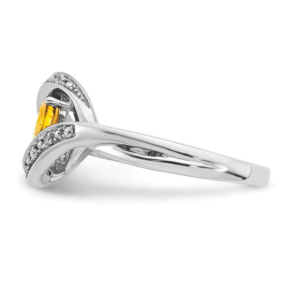 14k white gold oval citrine and real diamond ring rm5702 ci 005 wa