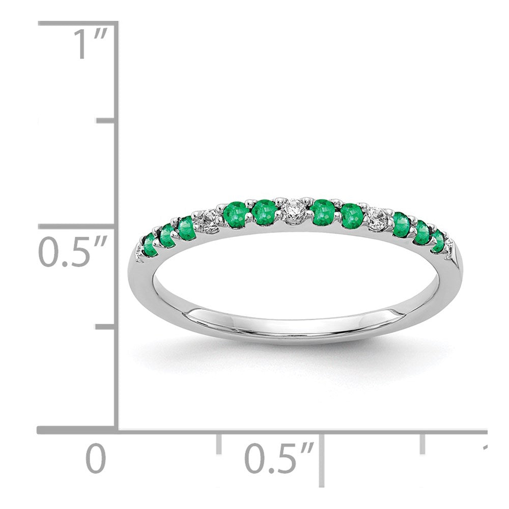 14k white gold real diamond and emerald band rm5737 em 005 wa