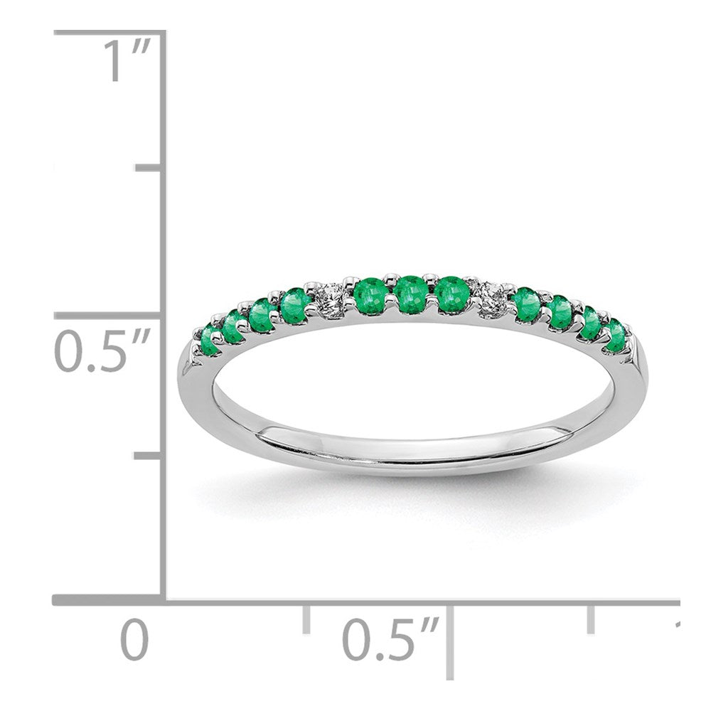 14k white gold real diamond and emerald band rm5738 em 003 wa