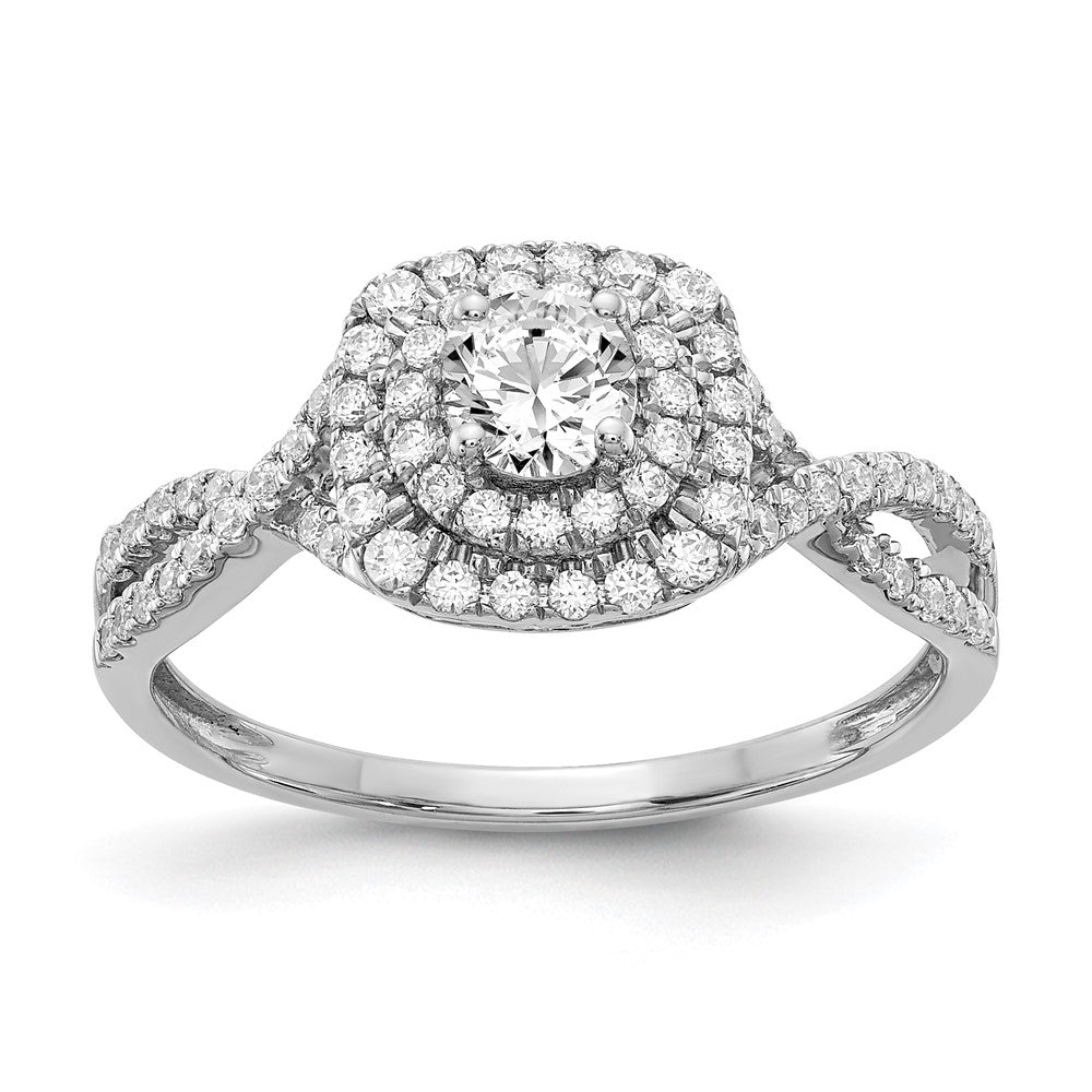 1.0 Ct. Natural Diamond Halo Infinity Bridal Engagement Ring Set in 14K White Gold