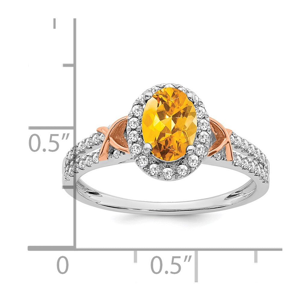 14k white gold w rg accent citrine and real diamond halo ring rm5957 ci 025 wa