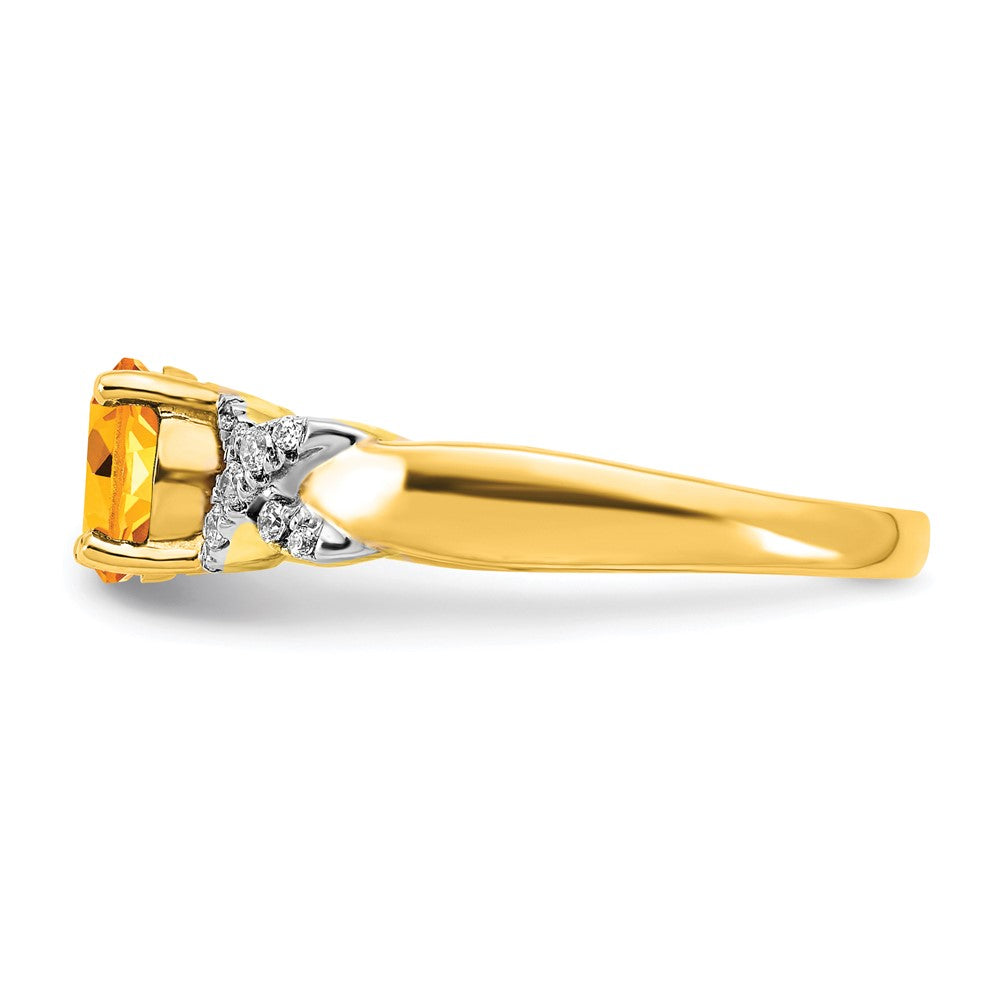 14k two tone gold citrine and real diamond ring rm5983 ci 013 ywa