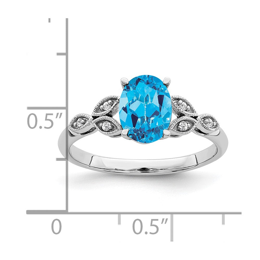 14k white gold oval blue topaz and real diamond ring rm6090 bt 004 wa