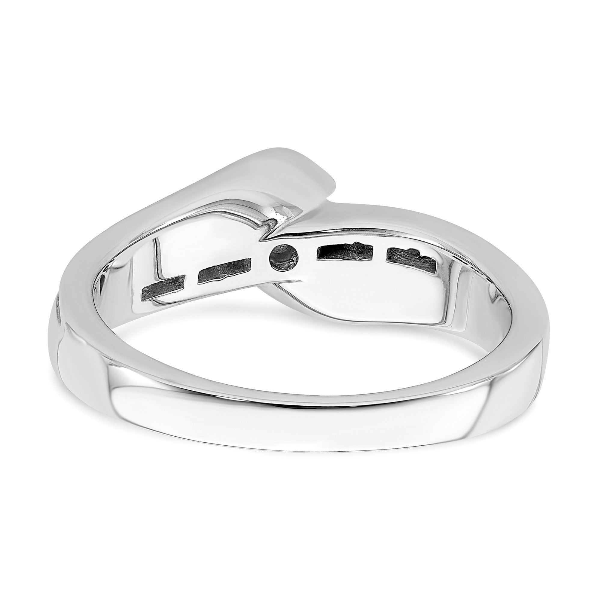 1/2 Ct. Natural Diamond By-Pass Style Bridal Engagement Ring Set 14K White Gold