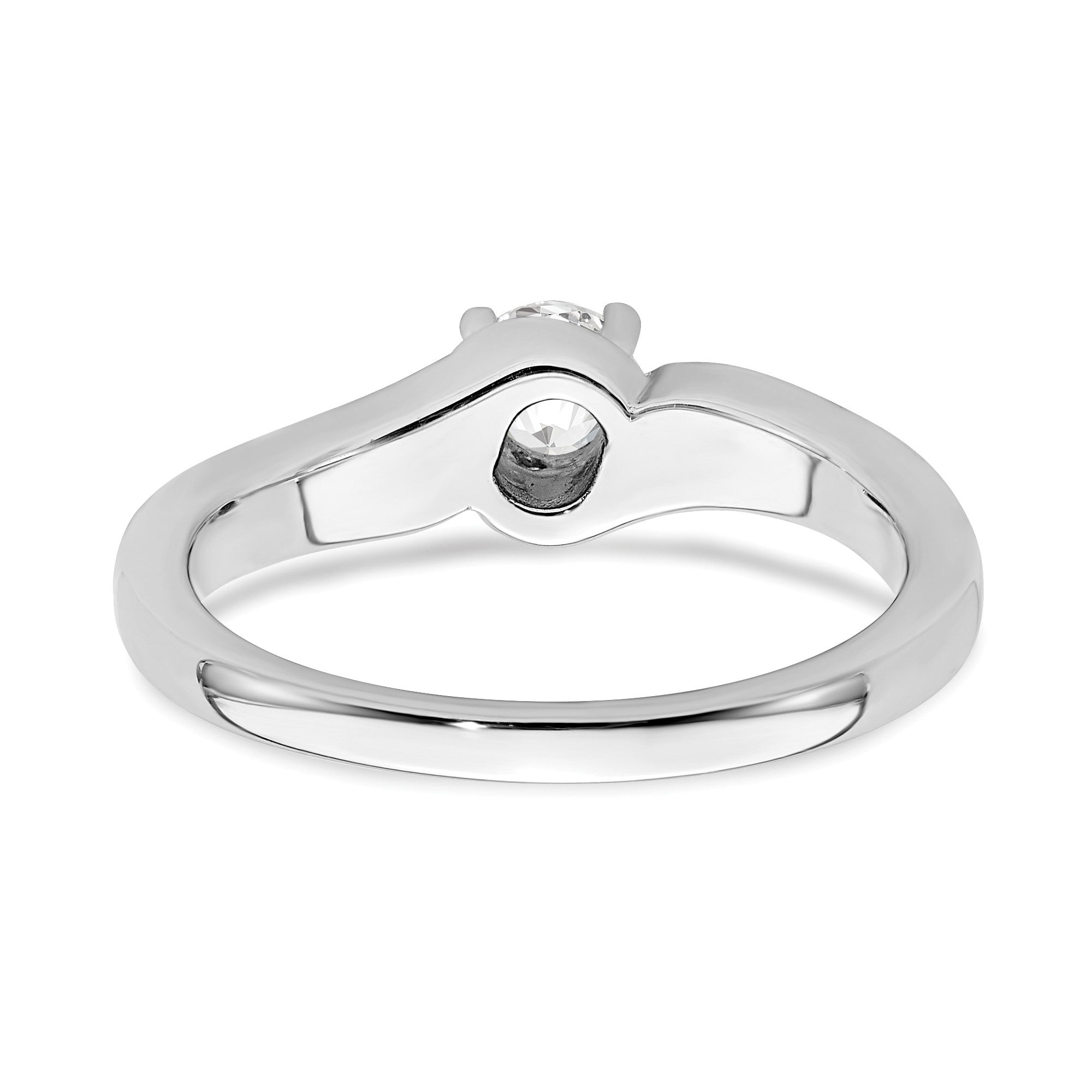 1/2 Ct. Natural Diamond By-Pass Style Bridal Engagement Ring Set 14K White Gold