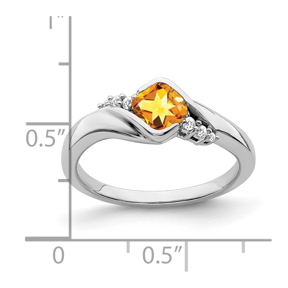 14k white gold citrine and real diamond ring rm7156 ci 006 wa