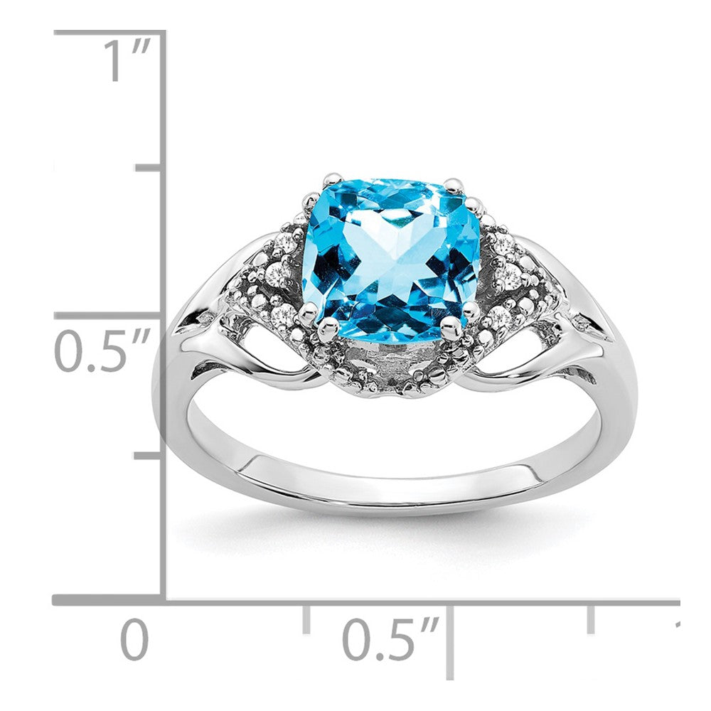 14k white gold blue topaz and real diamond ring rm7157 bt 003 wa