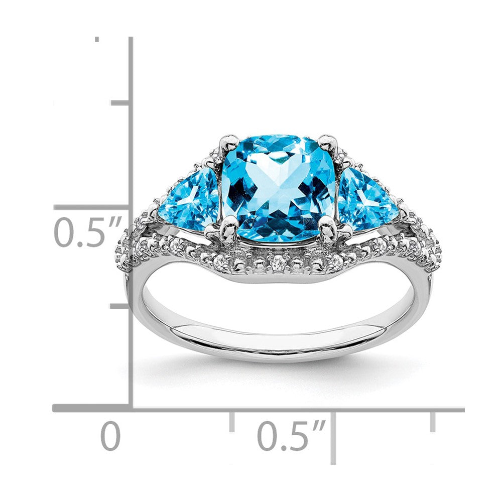 14k white gold blue topaz and real diamond ring rm7159 bt 007 wa