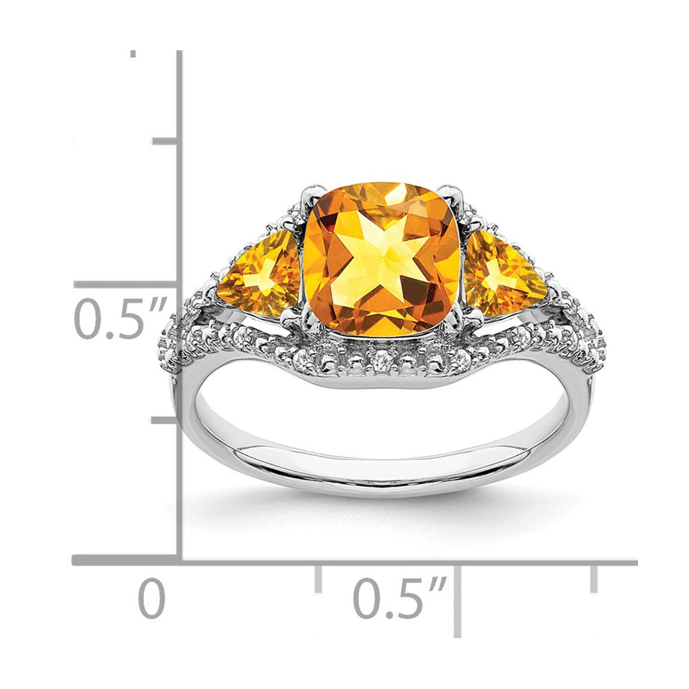 14k white gold citrine and real diamond ring rm7159 ci 007 wa