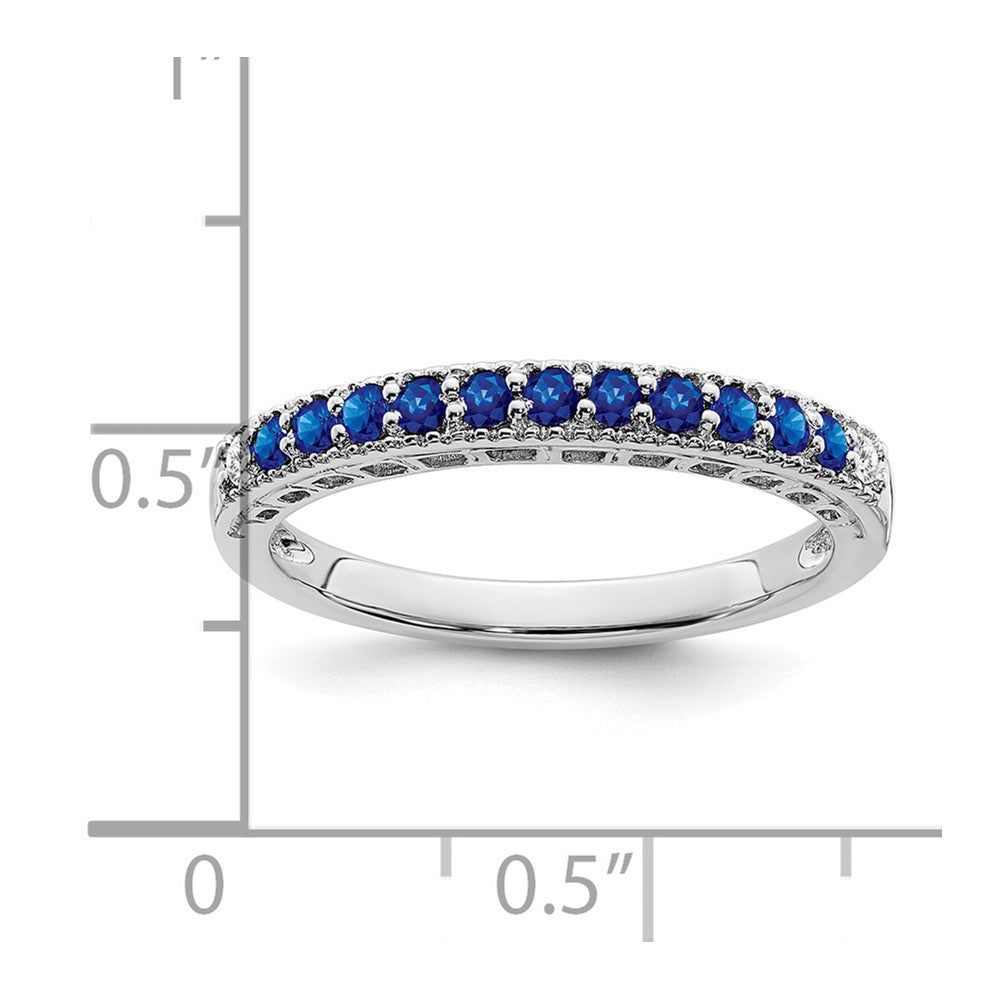 14k white gold sapphire and real diamond band rm7244 sa 004 wa