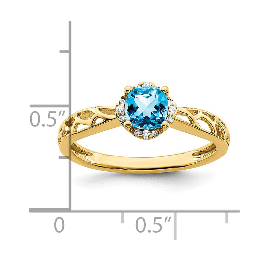 14k gold polished blue topaz and real diamond ring rm8151 bt 060 ya