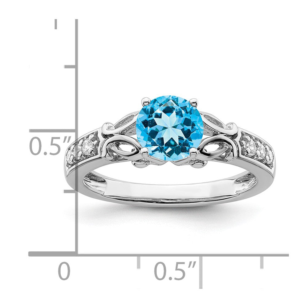 14k white gold polished blue topaz and real diamond ring rm8182 bt 109 wa