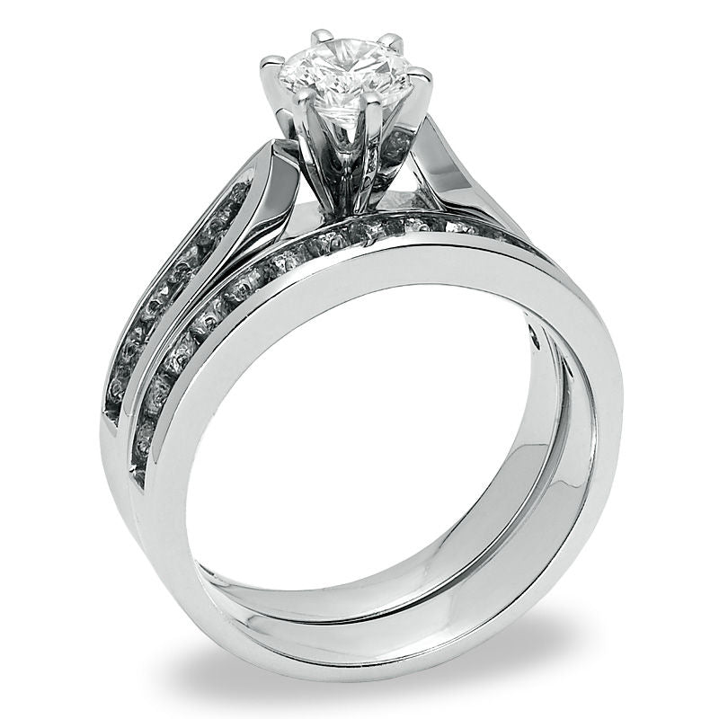 1-1/4 CT. T.W. Diamond Bridal Engagement Ring Set in 14K White Gold