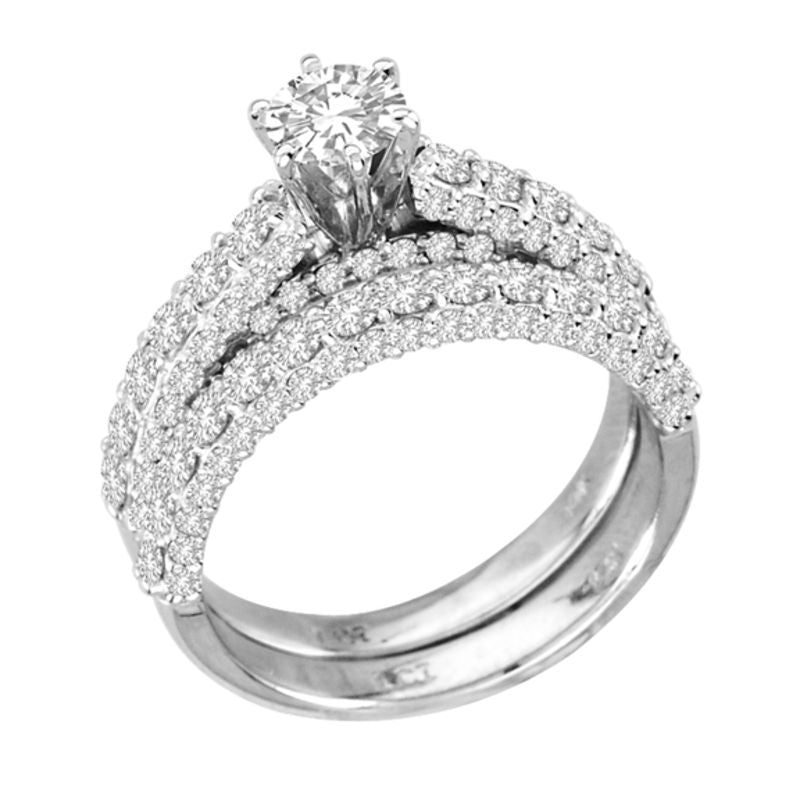 1-3/4 CT. T.W. Diamond Bridal Engagement Ring Set in 14K White Gold