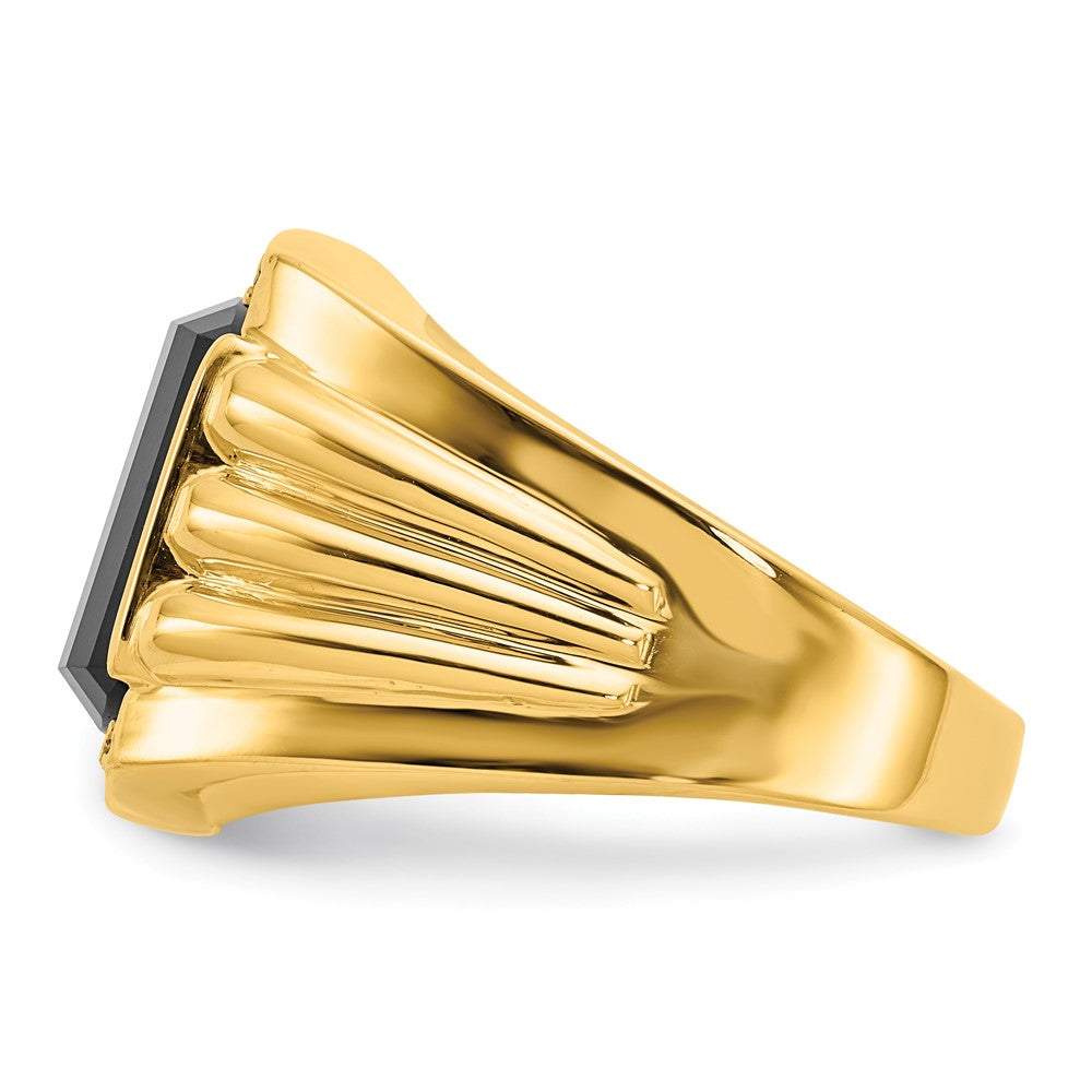 Solid 14k Yellow Gold A Simulated CZ men's Ring