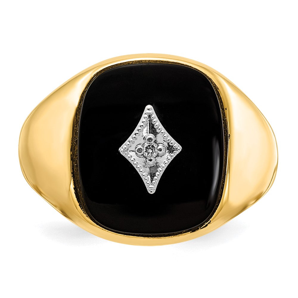 Solid 14k Yellow Gold A Simulated CZ men's Ring