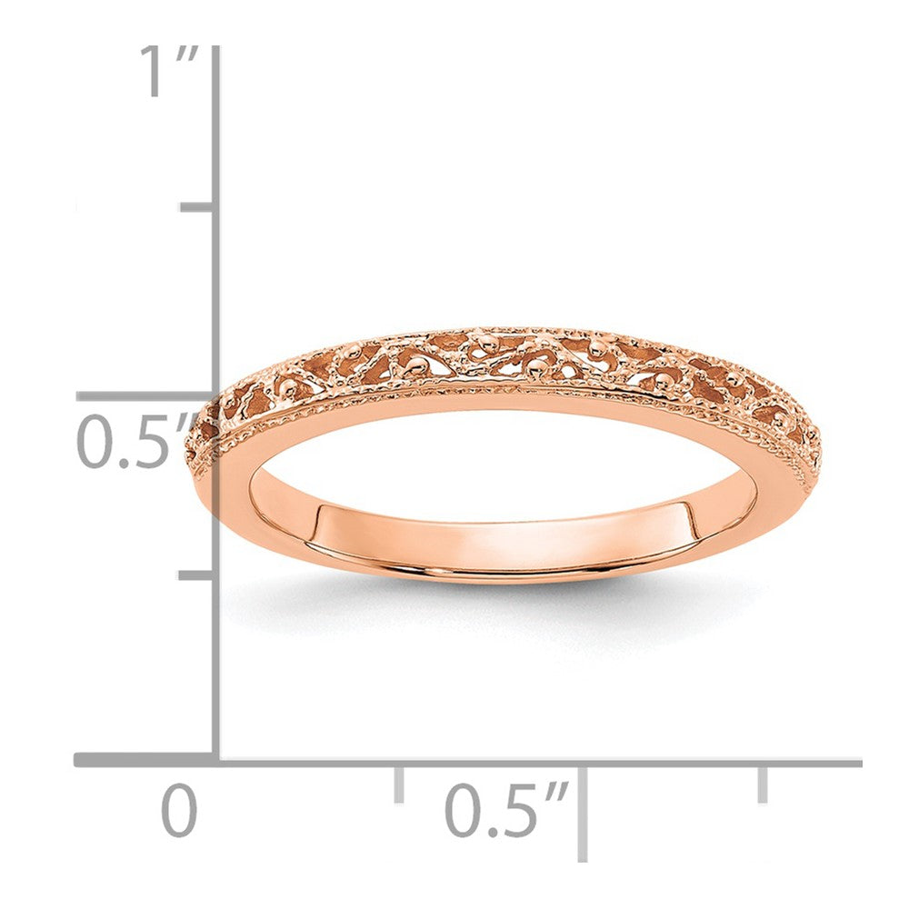 14k rose gold band x9494