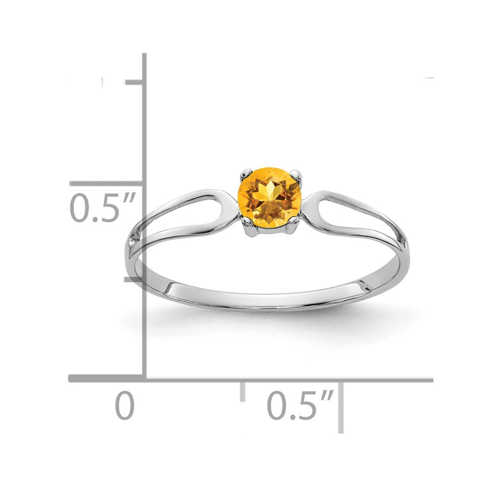 14k white gold 4mm citrine ring x9673ci