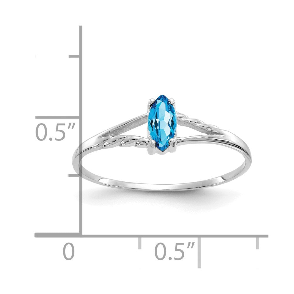 14k white gold blue topaz birthstone ring xbr201
