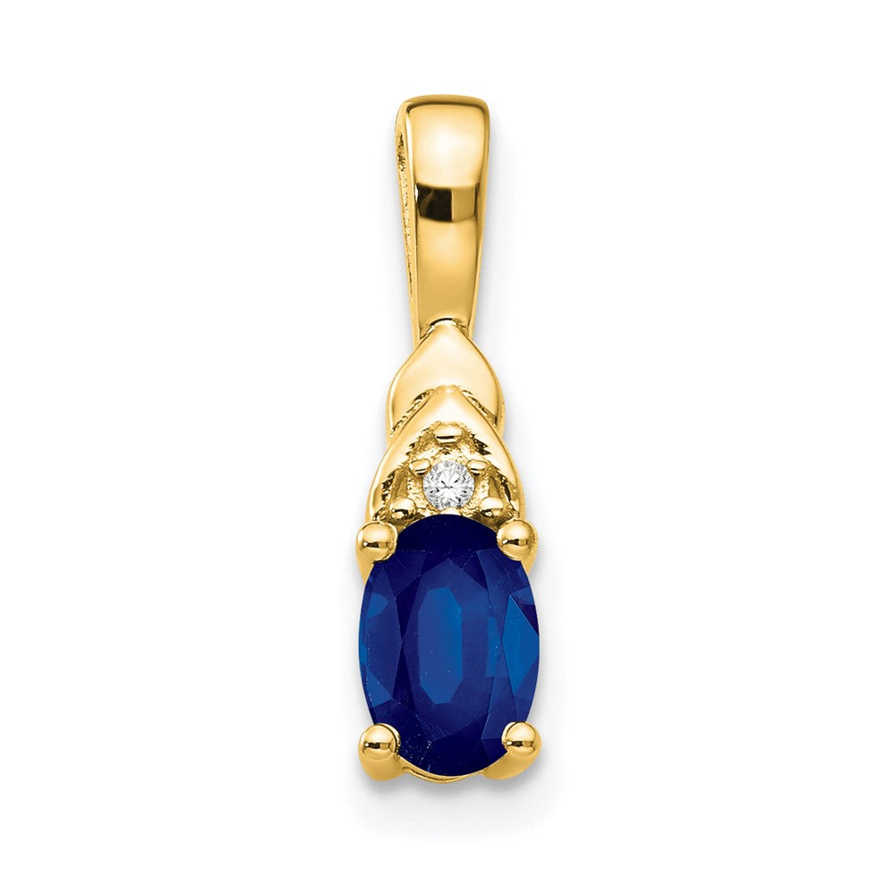 14K Diamond and Sapphire Pendant
