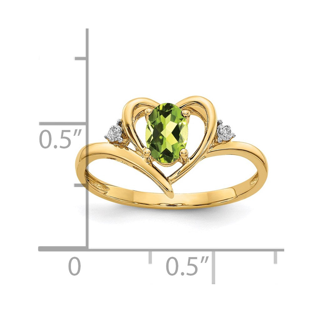 10k yellow gold real diamond peridot ring 10xbs497