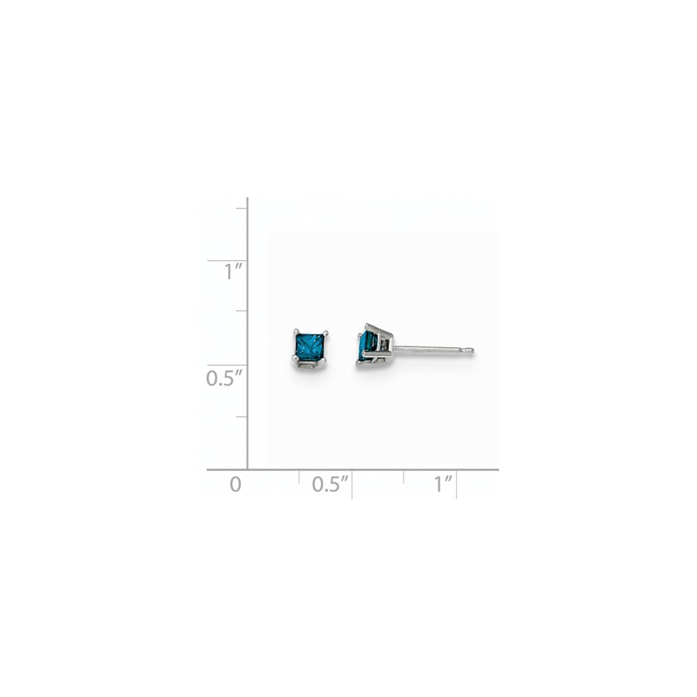 14k White Gold .40ct. Blue Diamond Stud Earrings