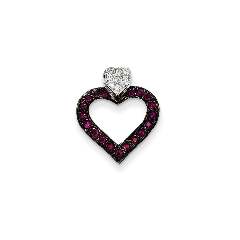 14k white gold real diamond ruby pendant xp1342r aa