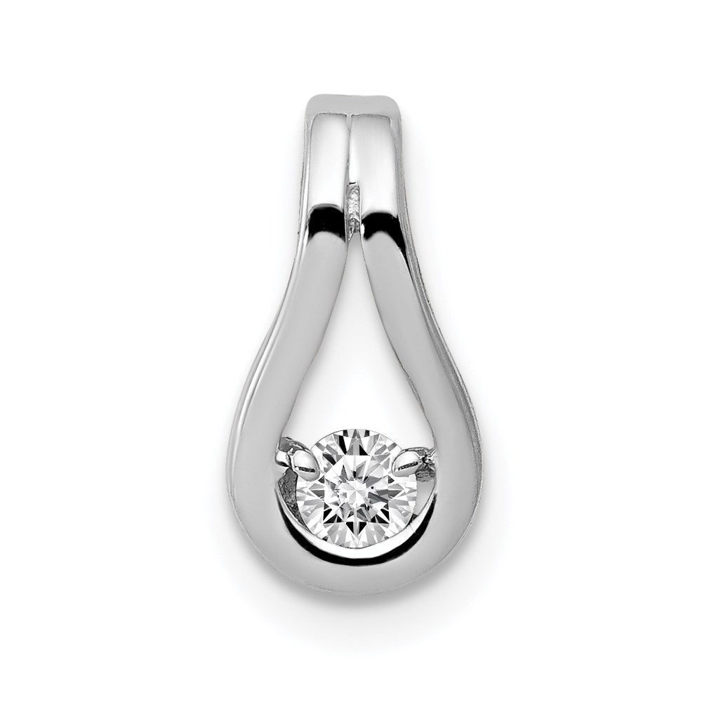 platinum 2 8mm aa real diamond teardrop shape slide pendant xp1547plaa