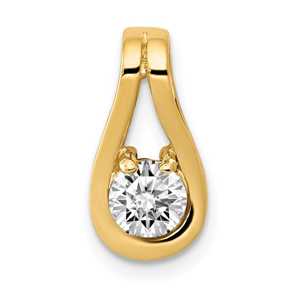 14k yellow gold 4 7mm aa real diamond teardrop shape slide pendant xp1549aa