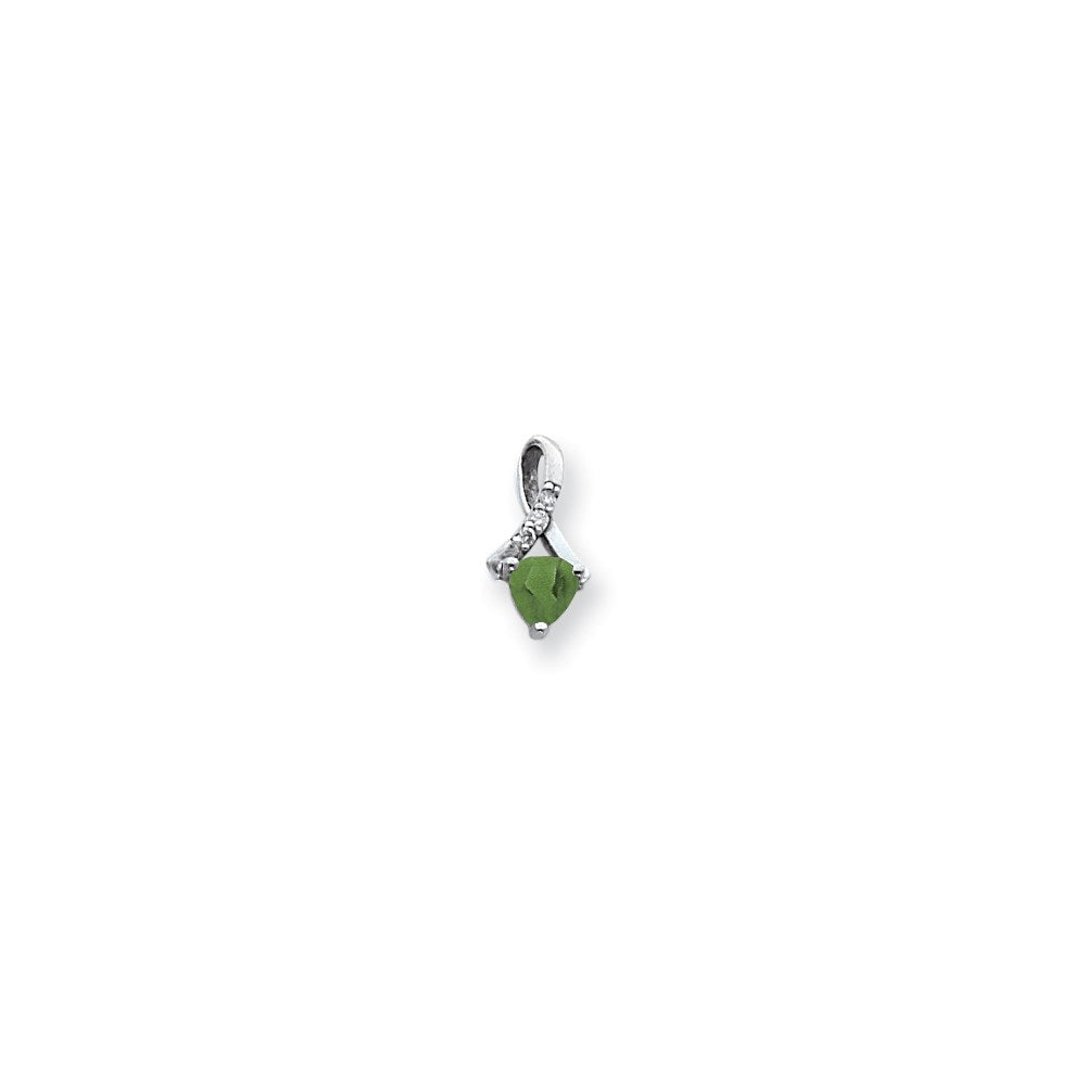 14k white gold 5mm emerald a real diamond pendant xp1713e a