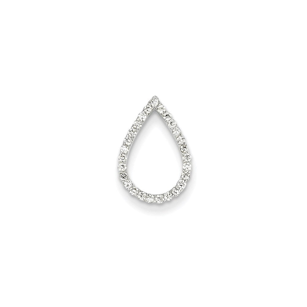 14k white gold real diamond teardrop pendant xp1907aa