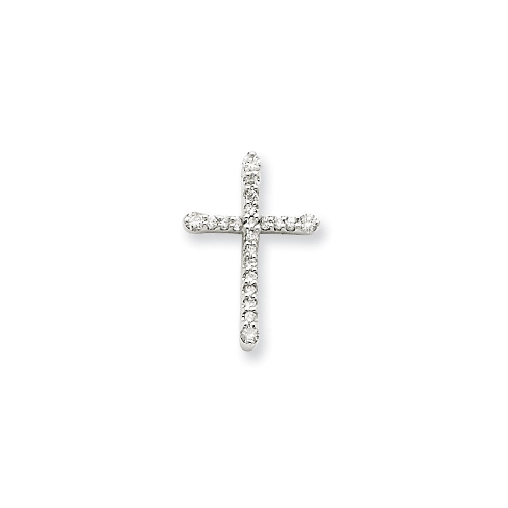 14k white gold real diamond cross pendant xp2507aa