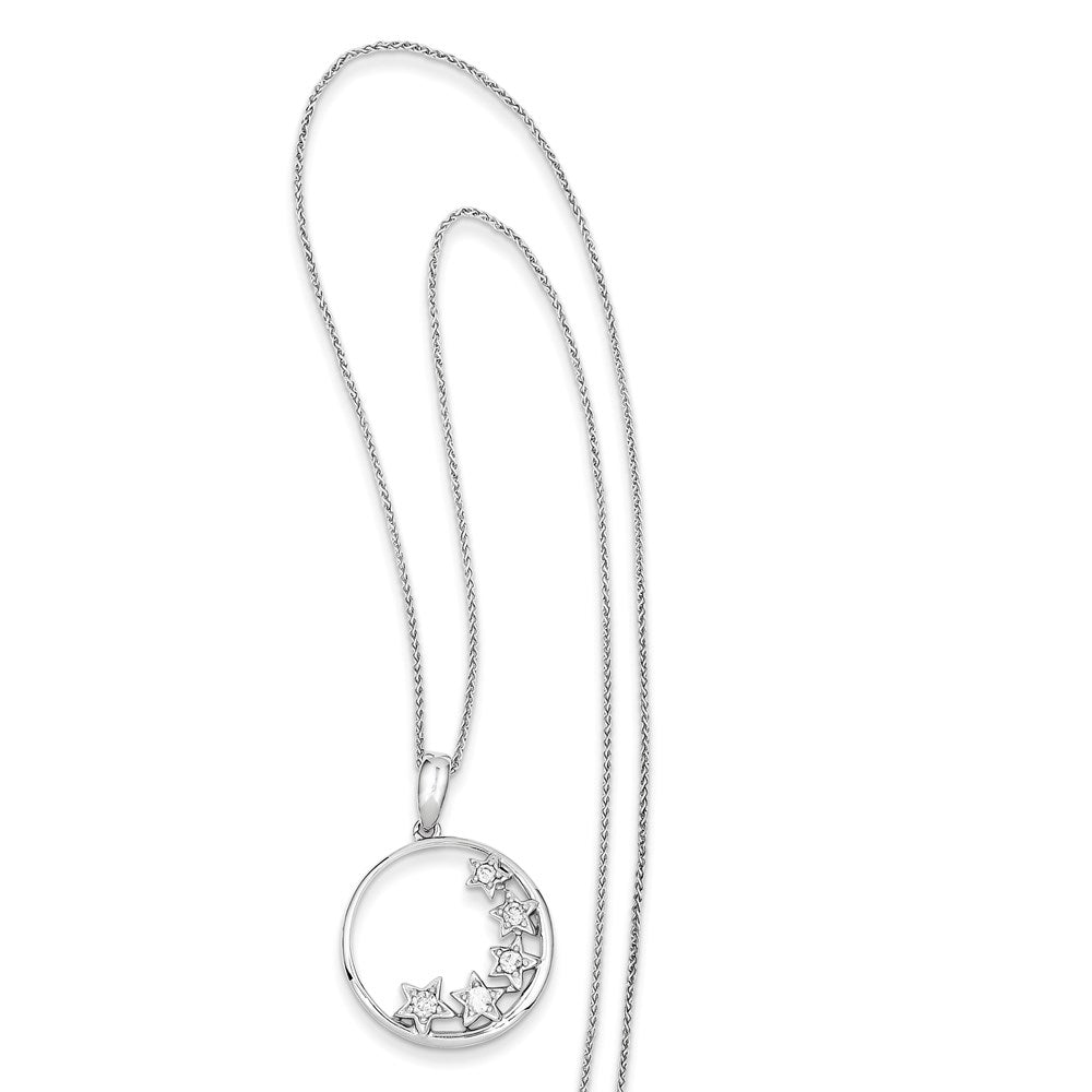 14k white gold real diamond star pendant with 18 chain xp2743aa