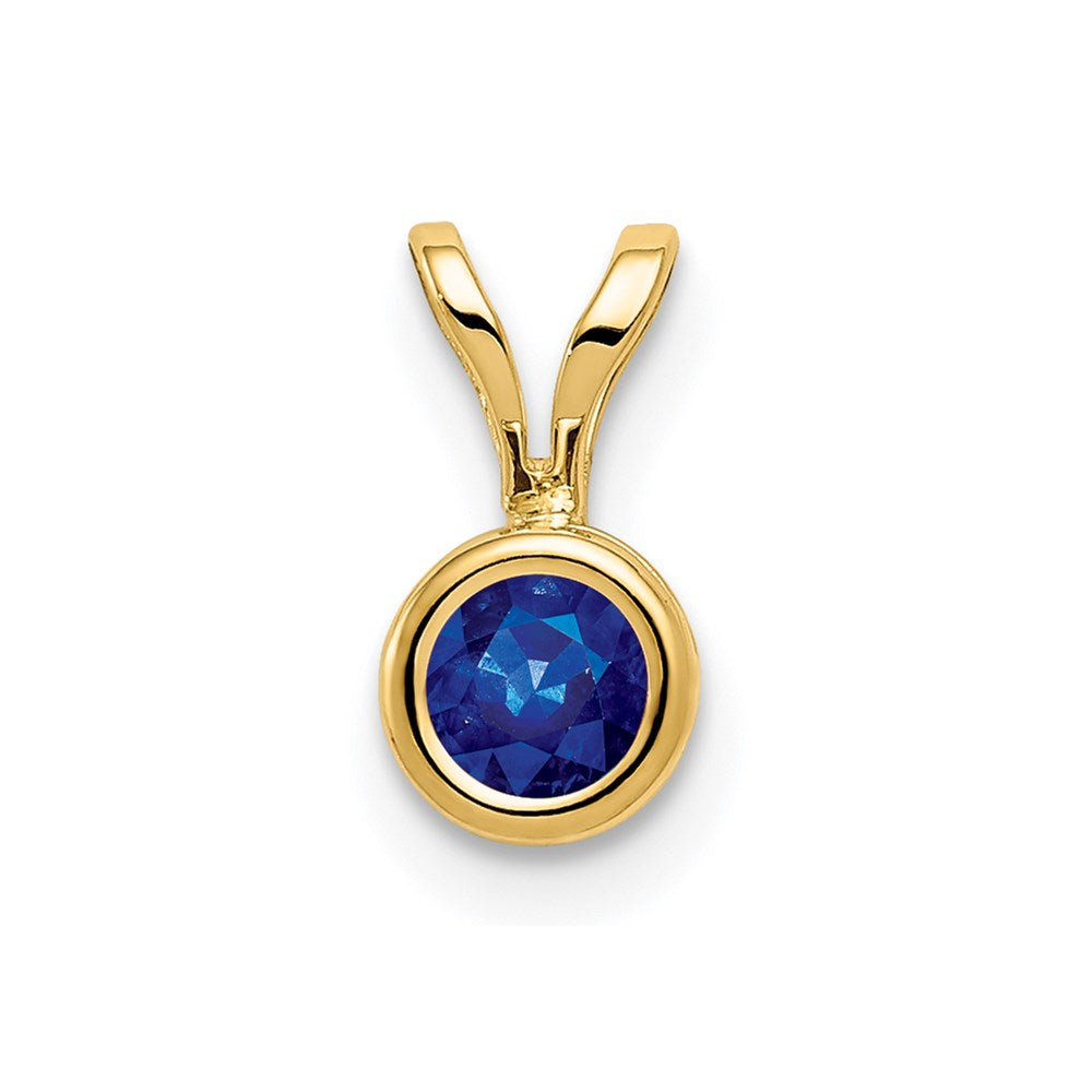 14k yellow gold 4mm sapphire bezel pendant xp300s