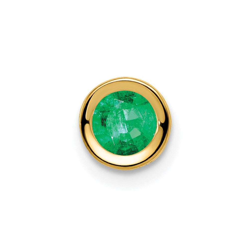 14k yellow gold 5mm emerald bezel pendant xp320e