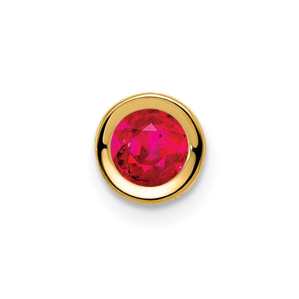 14k yellow gold 5mm ruby bezel pendant xp320r