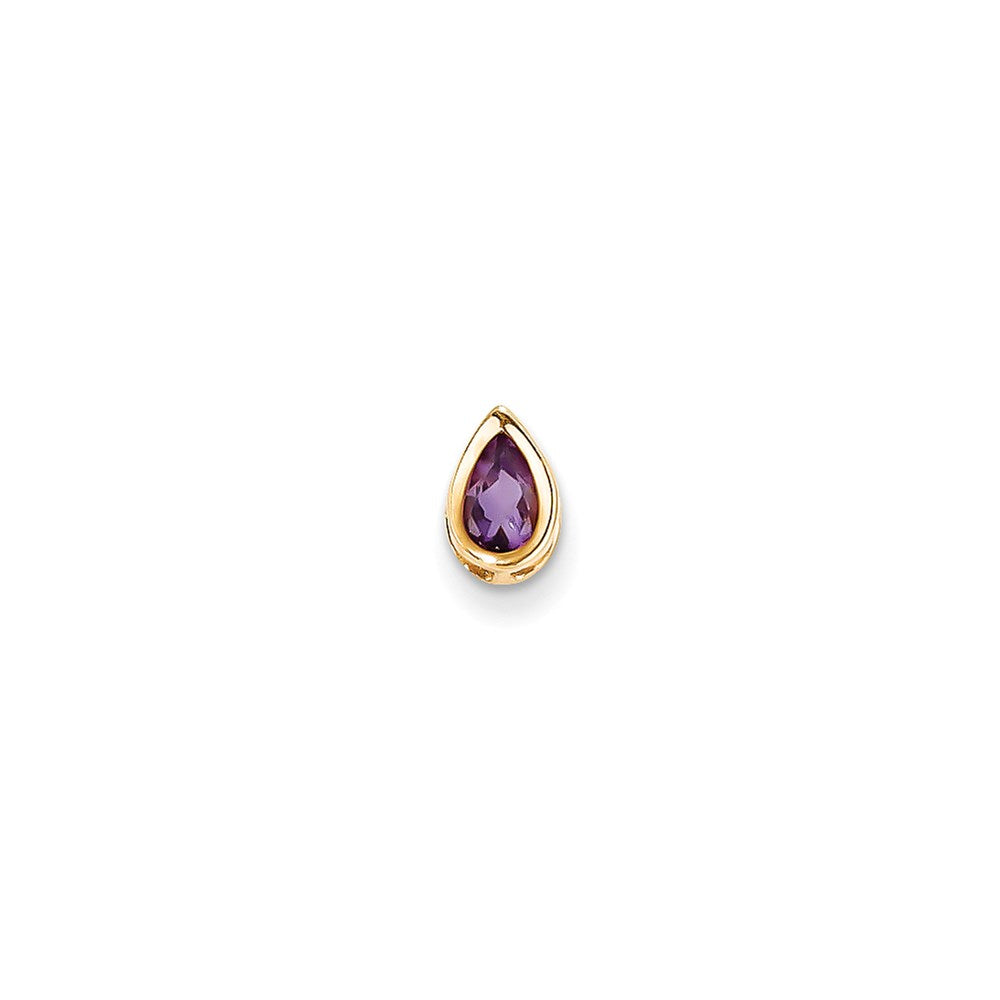 14k yellow gold amethyst bezel pendant xp323am