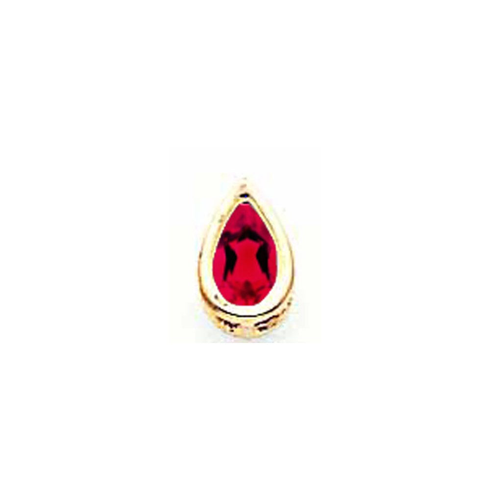 14k yellow gold 6x4mm pear ruby bezel pendant xp323r