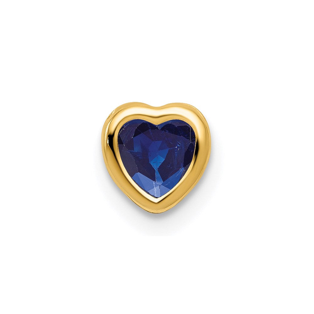 14k yellow gold 5mm heart sapphire bezel pendant xp326s
