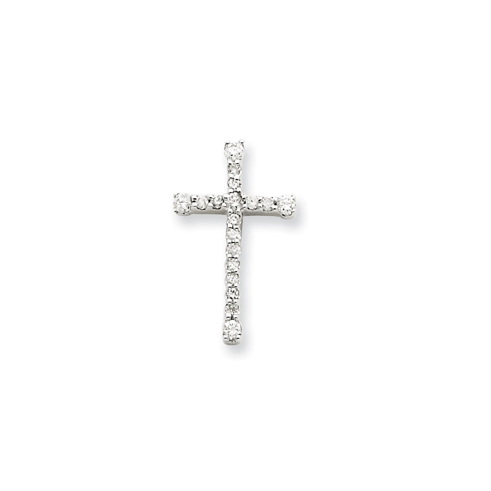 14k white gold real diamond cross pendant xp3312aa